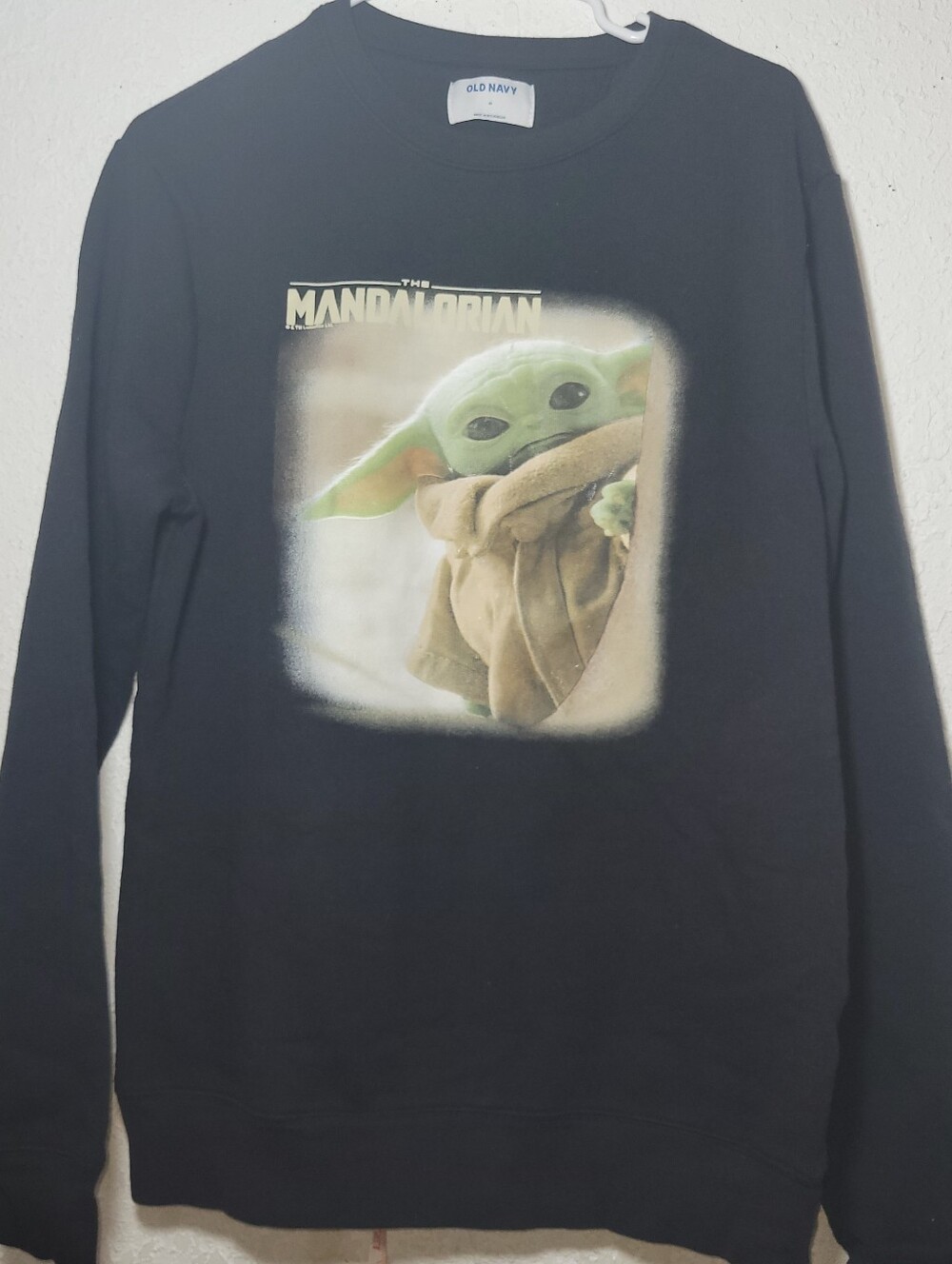 Old Navy Black Sweatshirt with Grogu The Mandalorian Graphic